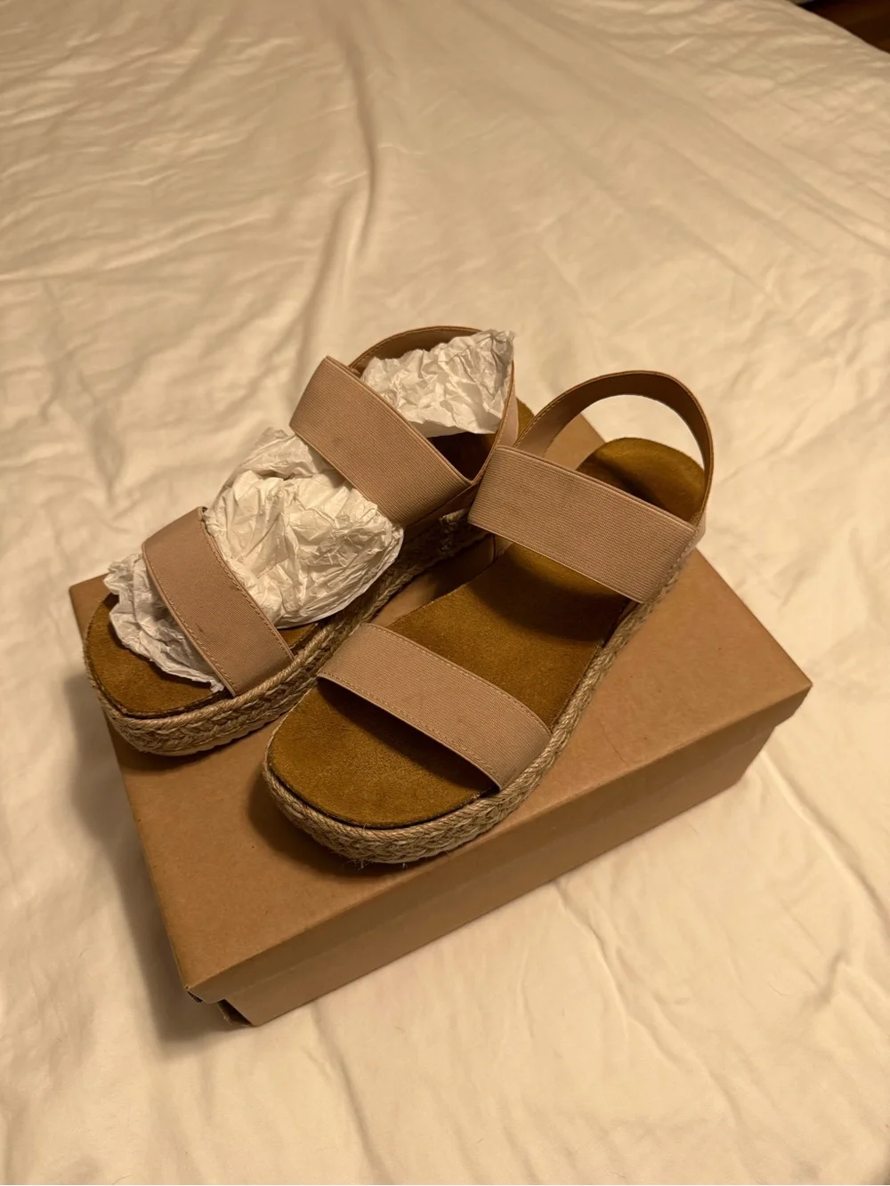 Steve Madden Taupe Espadrille Platform Sandals